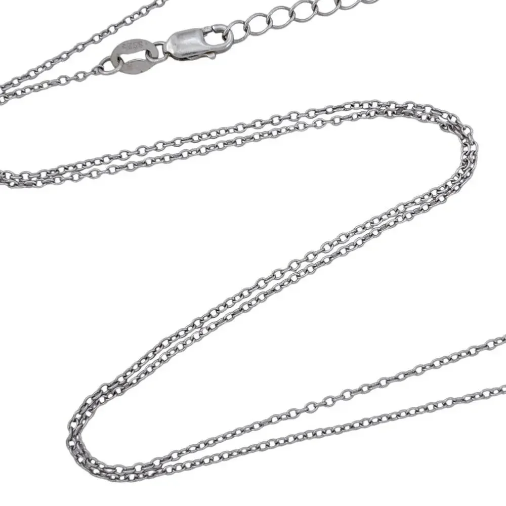 Vintage Sterling Silver 925 Cable Link Chain Necklace 17.5